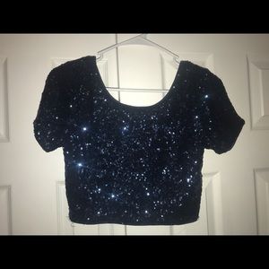 Sequined Crop Top